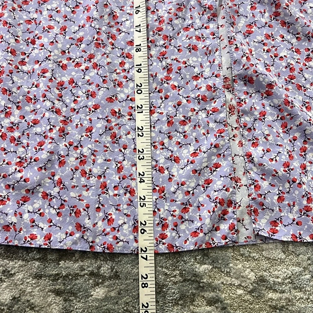 Intermix Gwen Printed Purple Women 8‎ Silk Blend Midi Lightweight Floral Skirt